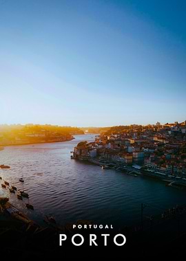 Porto, Portugal cityscape at sunset