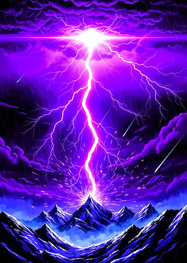 Lightning Strikes Mountain Peaks