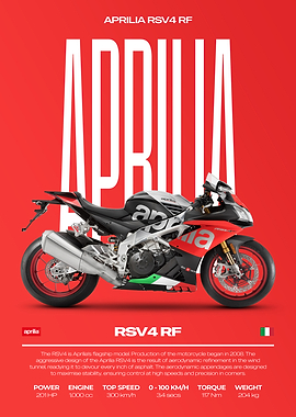 Aprilia RSV4 RF Motorcycle on Red