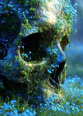 Floral Skull Nature Art