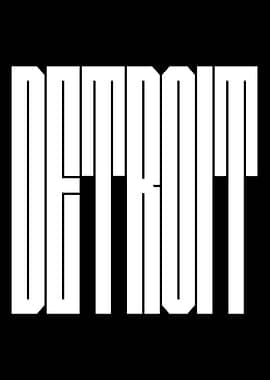 Detroit USA CityText Art