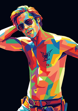 Brad Pitt Colorful Pop Art Portrait