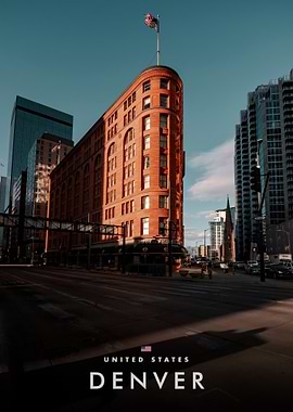 Denver Colorado cityscape with Flatiron Building
