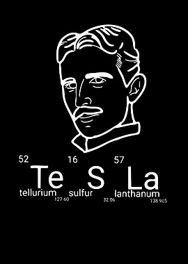Nikola Tesla Periodic Table Elements Portrait