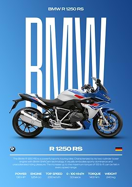 BMW R 1250 RS Motorcycle Poster