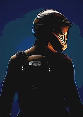 Futuristic Helmeted Figure