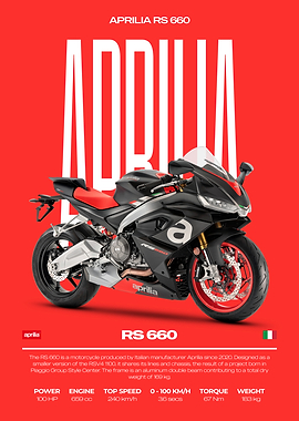 Aprilia RS 660 Motorcycle on Red Background