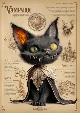 Vampurr: Feline Vampire Bestiary Page