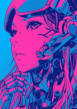 Cyberpunk Anime Girl Portrait