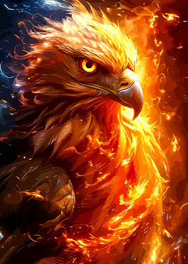 Fiery Phoenix Digital Art
