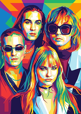 Måneskin Band Pop Art Portrait