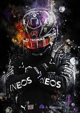 Watercolor Splash Helmet Portrait