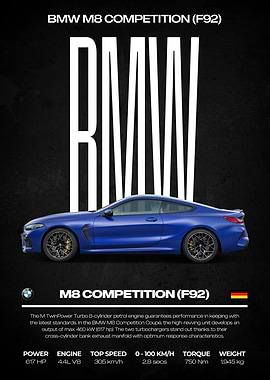 BMW M8 Competition (F92) Poster