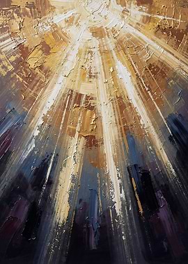 Abstract Light Rays Oil Painting