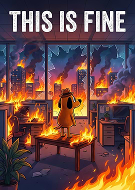 This is Fine Meme Office Fire