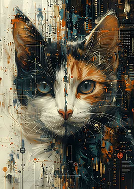 Cyberpunk Cat Portrait