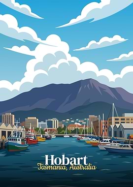 Hobart, Tasmania, Australia Travel Poster
