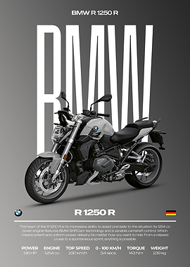 BMW R 1250 R Motorcycle Poster