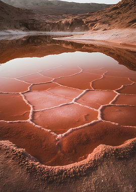 landscape with red water