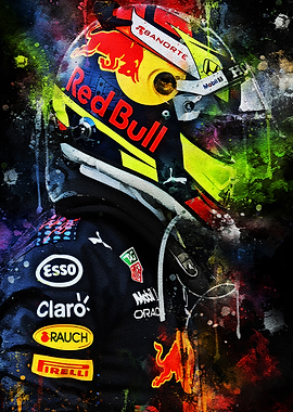 Watercolor Racing Driver Portrait