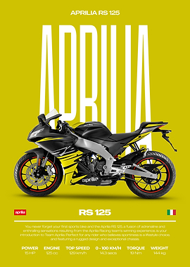Aprilia RS 125 Motorcycle Poster