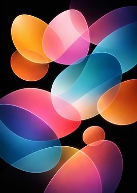 Neon Orbits Art | Luminous Color Shapes