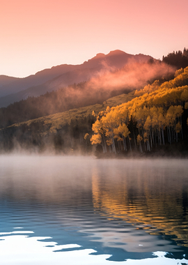 Autumn Lake Sunrise Landscape
