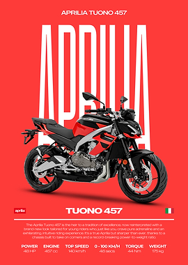 Aprilia Tuono 457 Motorcycle Poster