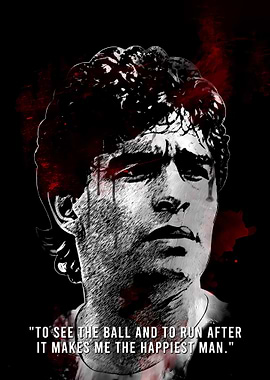 Diego Maradona Portrait with Quote