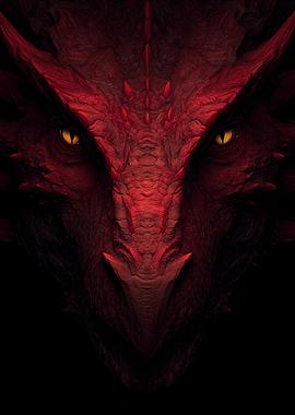 Red Dragon Face Close-Up