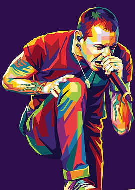 Chester Bennington Colorful Pop Art Portrait
