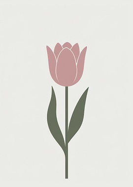Minimalist Tulip Illustration