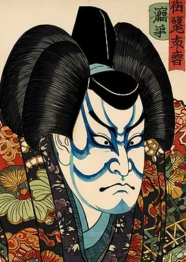 Kabuki Actor Portrait Ukiyo-e Style