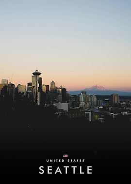 Seattle Skyline at Sunset