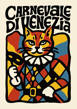 Carnevale di Venezia Cat Poster