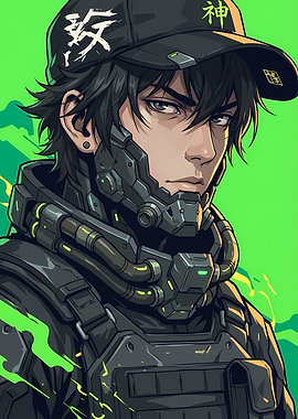 Cyberpunk Anime Character Portrait