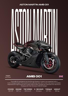 Aston Martin AMB 001 Motorcycle Poster
