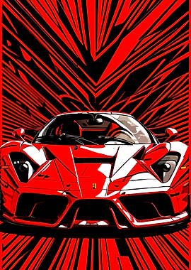 Red Ferrari Enzo Pop Art
