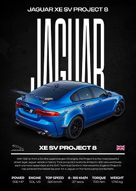 Jaguar XE SV Project 8 Poster