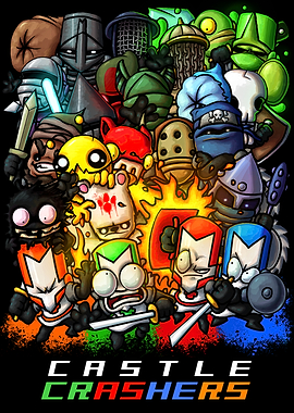 Castle Crashers Group Cartoon Illustration
