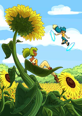 Wakfu: Yugo and Amalia in Sunflower Field