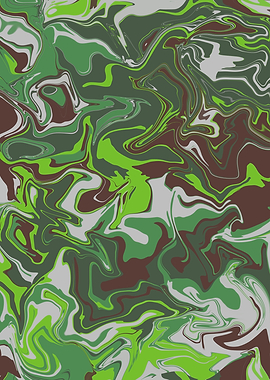 Abstract Green and Brown Swirls