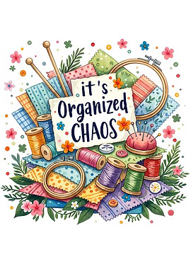 It's Organized Chaos Sewing Illustration