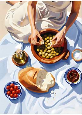Mediterranean Picnic Still Life