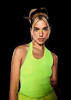 Dua Lipa in Neon Green Outfit