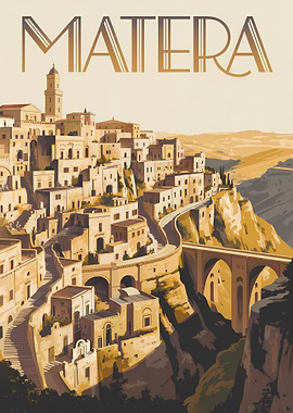 Matera Cityscape Art Print