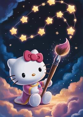 Hello Kitty Paints the Stars