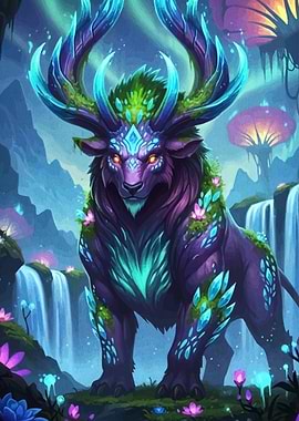 Fantasy Creature in Magical Landscape