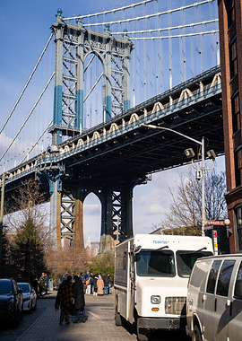 Manhattan Bridge view from Brooklyn, New York