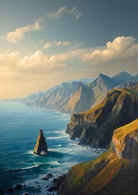 Coastal Cliffs and Ocean Landscape